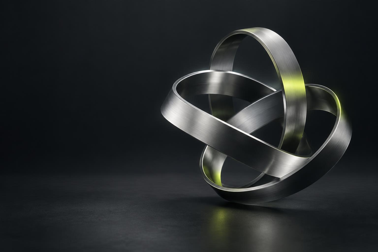 Interconnected sculptural metal loops